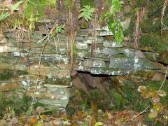 
Hole at Craig y Trwyn, could be a drain or flue, Nant Gwyddon Valley, Abercarn, November 2011